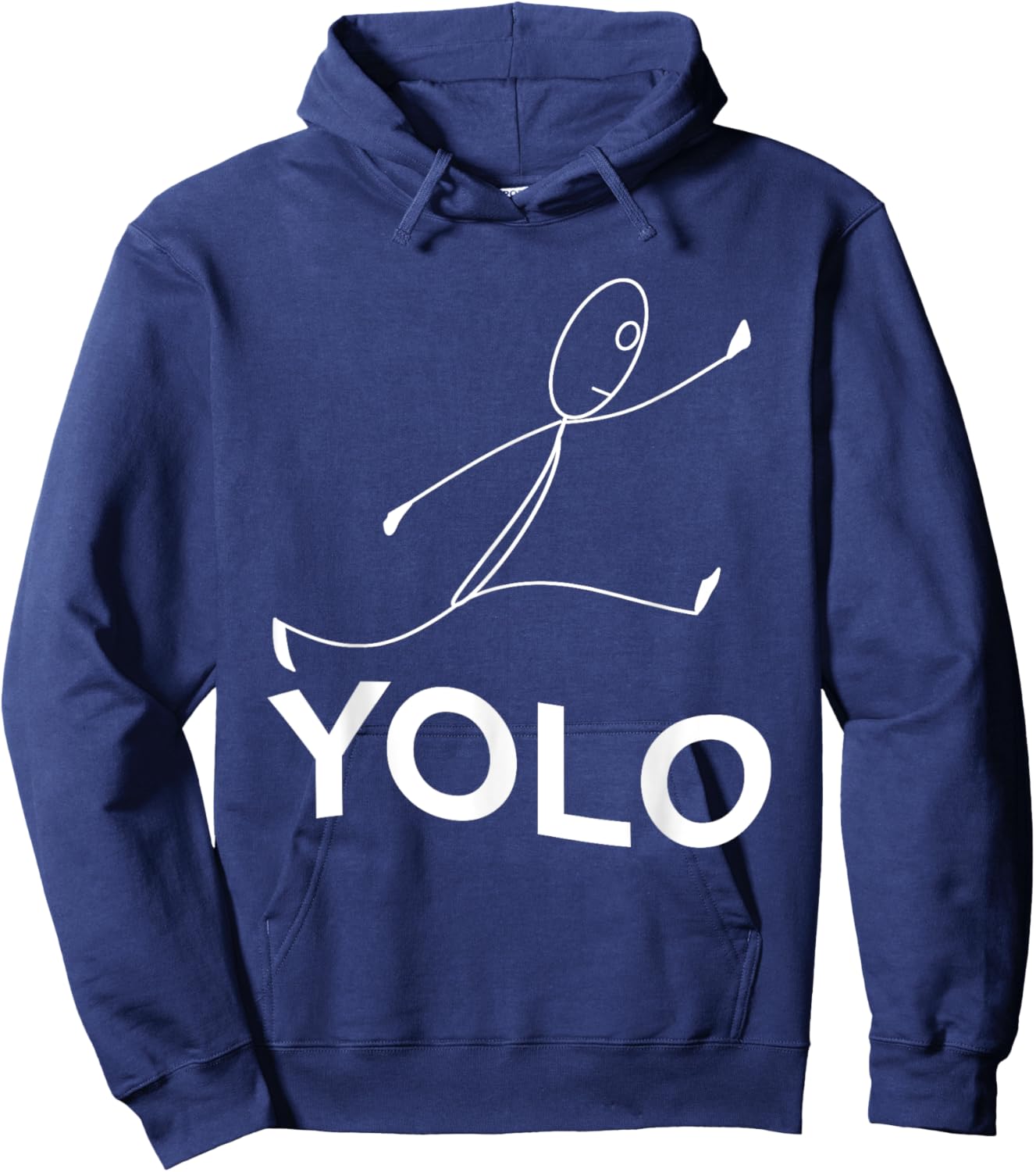 YOLO (Running Stickman) You Only Live Once Hoodie - Hoodie | Navy