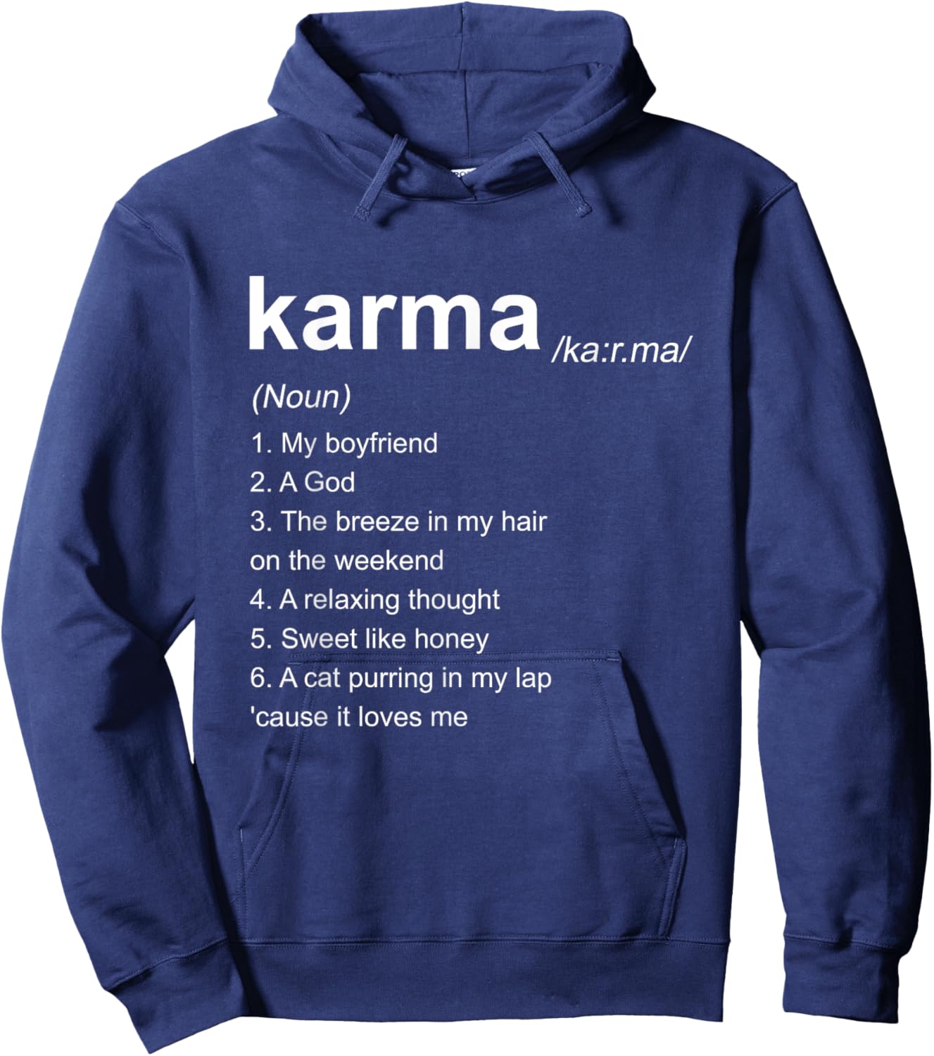 KARMA Definition Karma Vibe Quote Hoodie - Hoodie | Navy