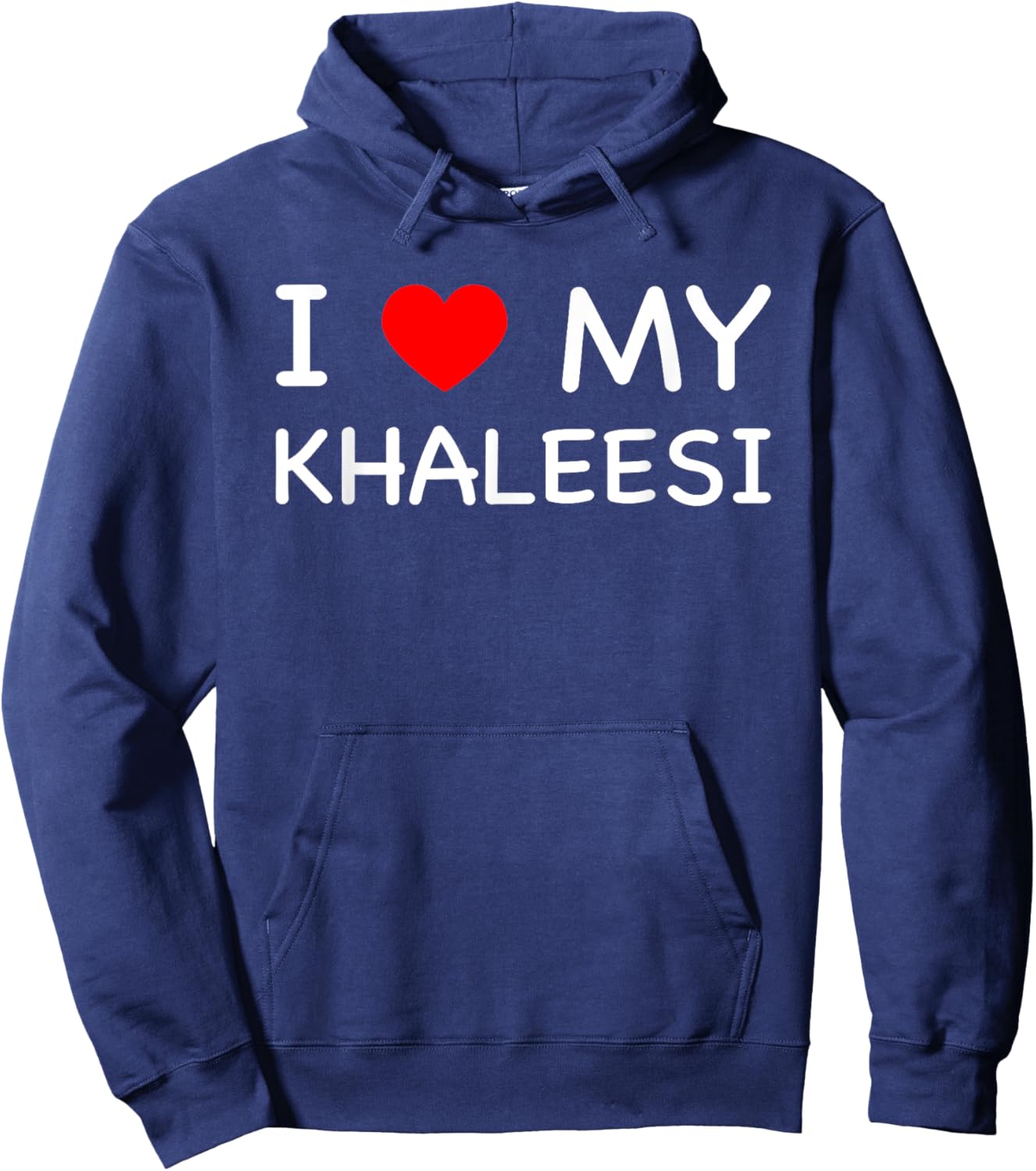 I Love My Khaleesi First Name Red Heart Hoodie - Hoodie | Navy