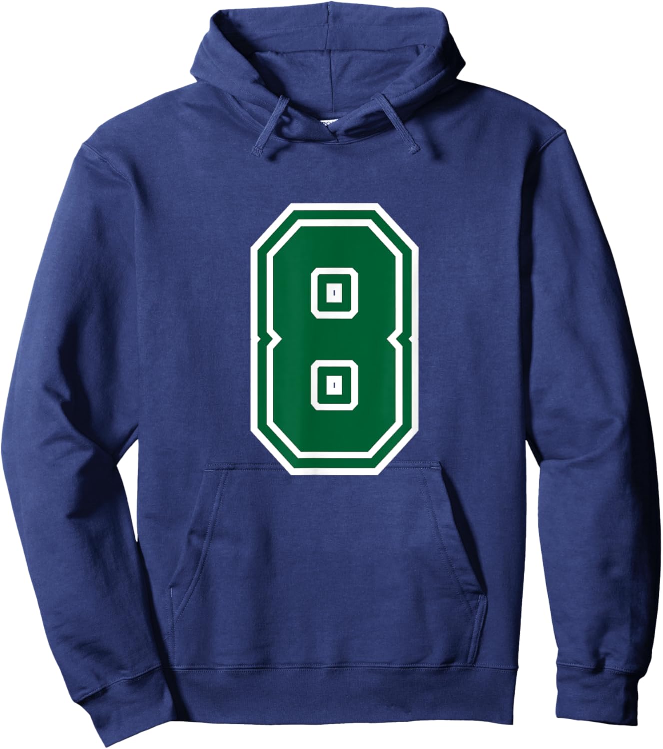 Number #8 Green Varsity Favorite Number Hoodie - Hoodie | Navy