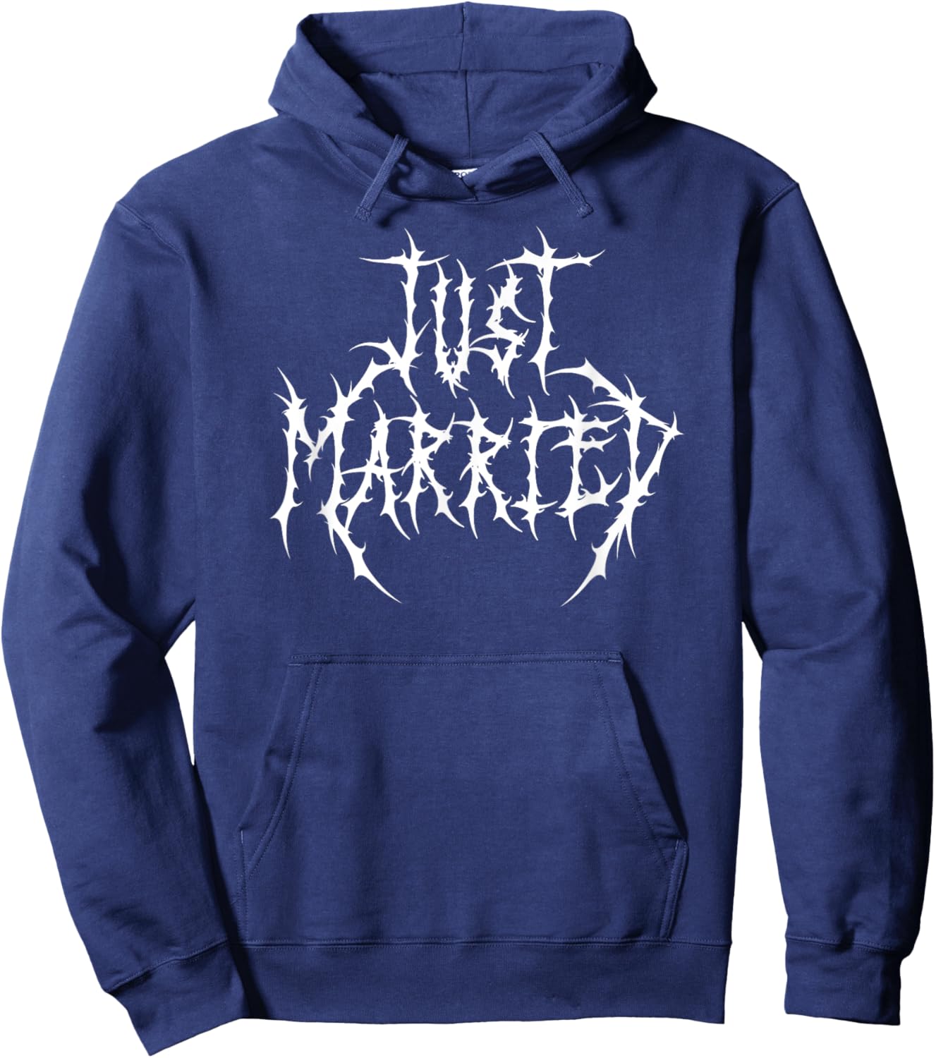 Just Married Heavy Metal Deathcore Hoodie - Hoodie | Navy