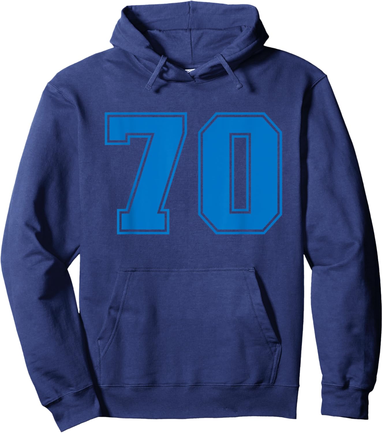 Number #70 Blue Sports Jersey Lucky Number Hoodie - Hoodie | Navy