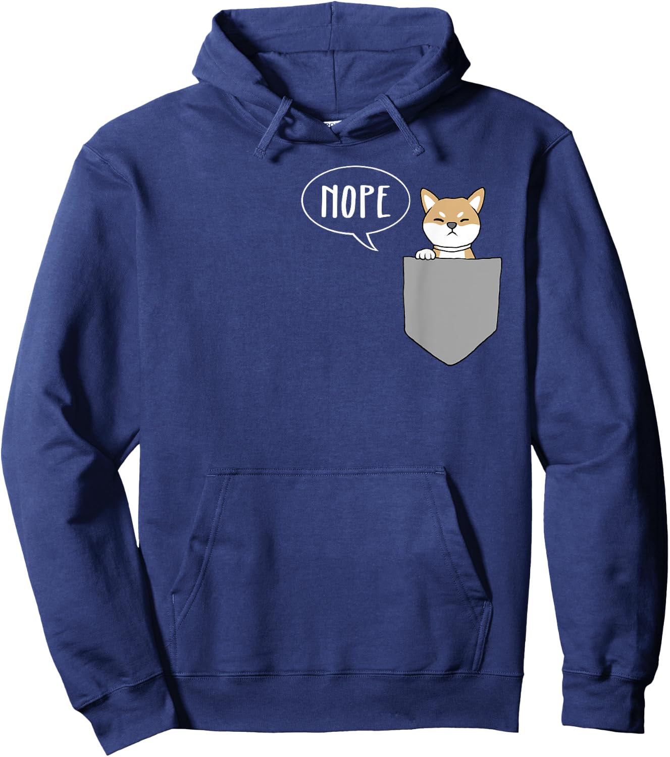 Shiba Inu Pocket Nope Funny Shiba Inu Hoodie - Hoodie | Navy