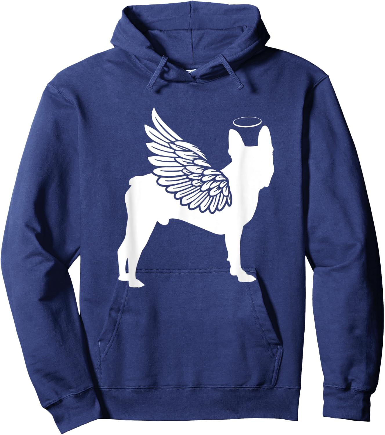Boston Terrier With Angel Wings Hoodie - Hoodie | Navy