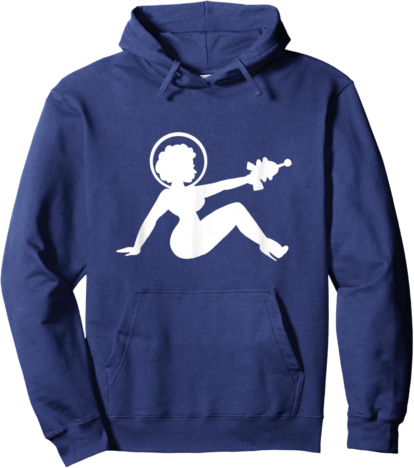 Retro Space Babe Mudflap Girl Pinup Hoodie - Hoodie | Navy