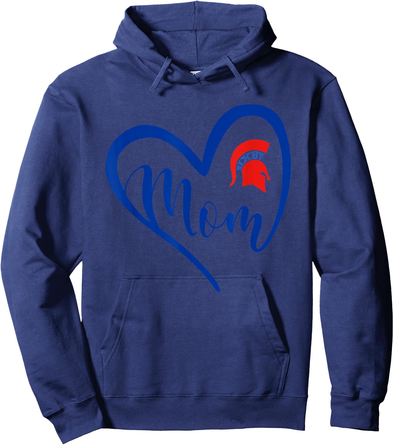 Bixby Spartans Logo Heart Mom HS Hoodie - Hoodie | Navy