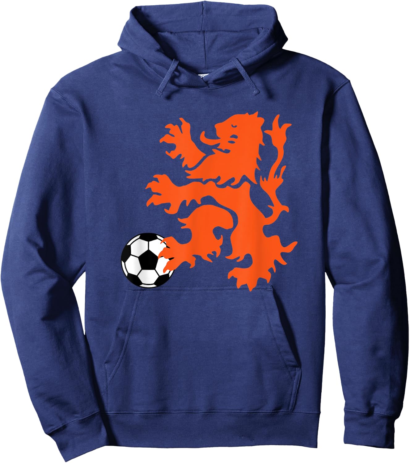 Netherlands Lion Rampant, Soccer Ball Hoodie - Hoodie | Navy