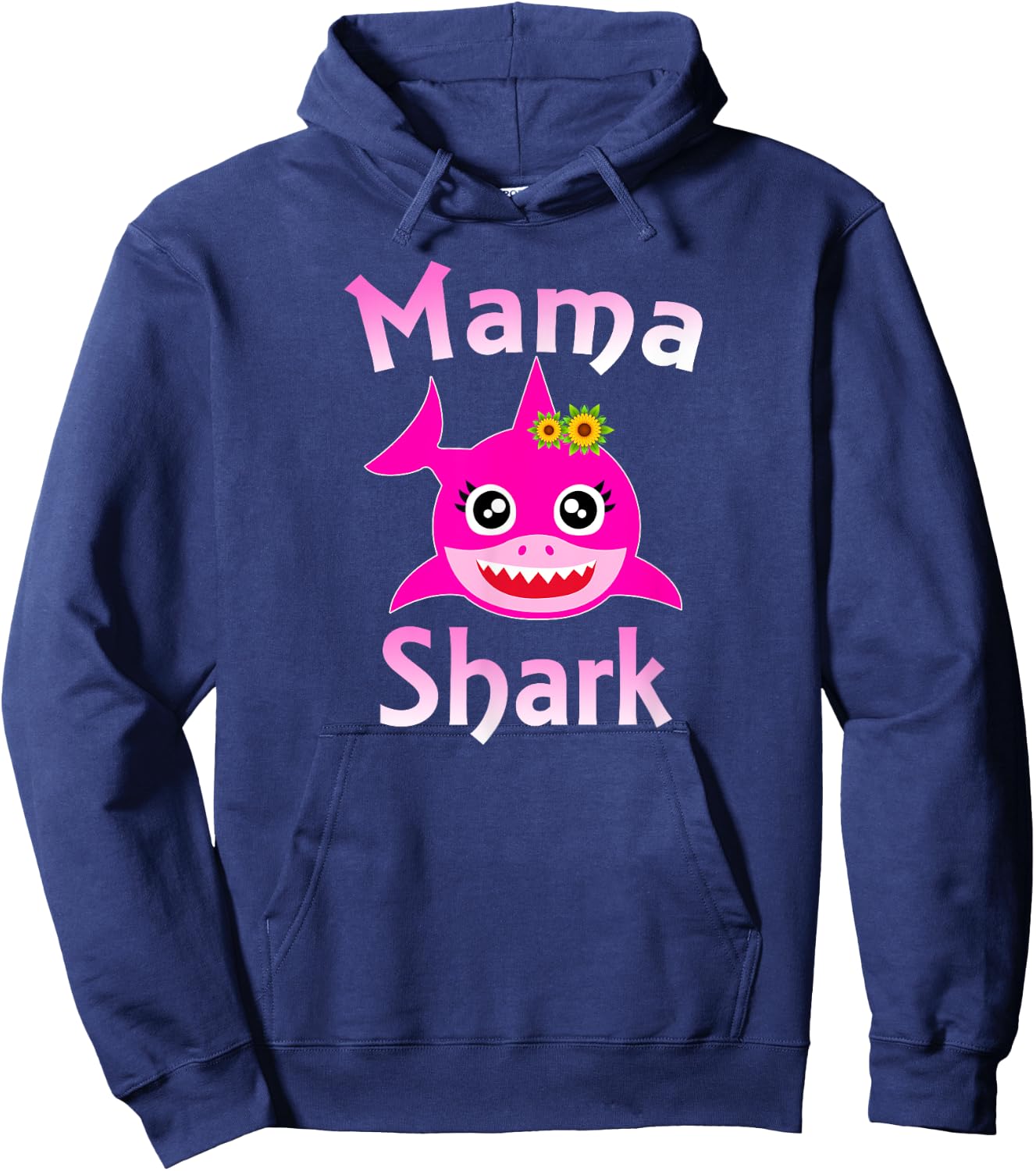 Mama Shark Funny Mom Gift Hoodie - Hoodie | Navy