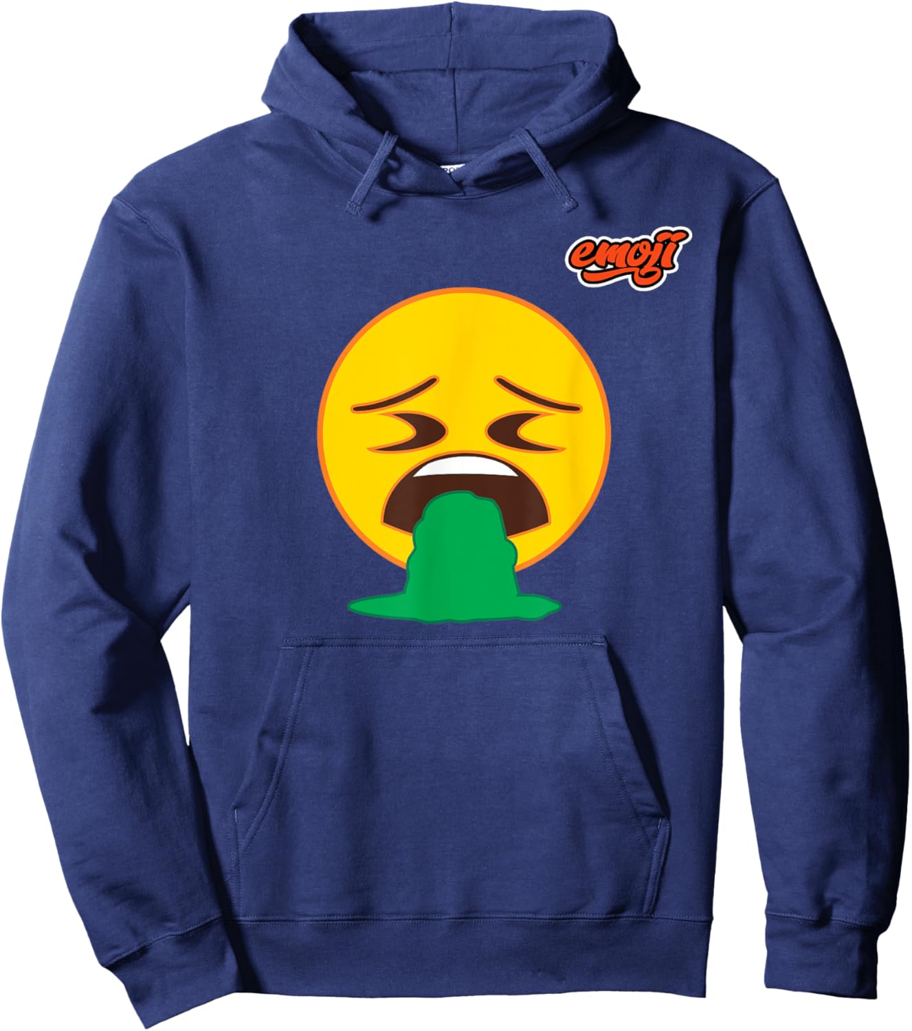 nauseous face vomiting Flat Hoodie - Hoodie | Navy