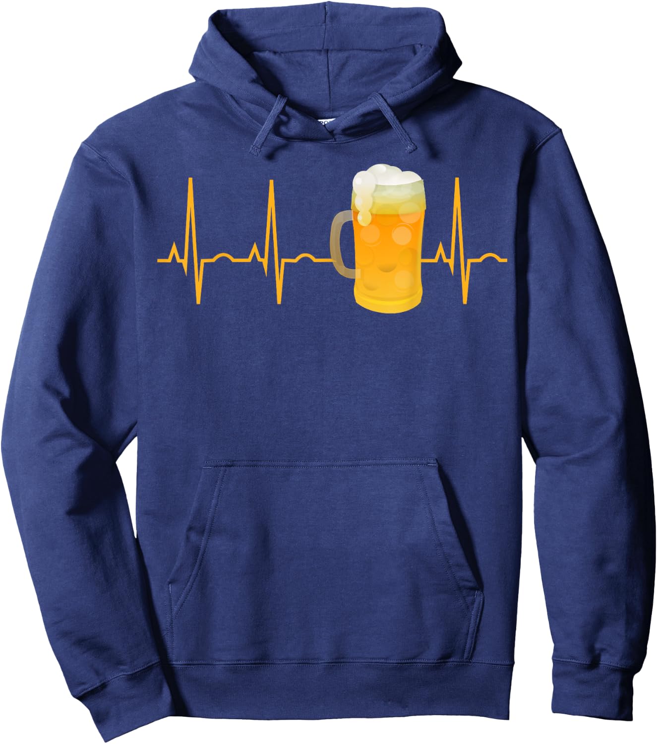 Beer Lover Gift Shirt Beer Heartbeat & Women Hoodie - Hoodie | Navy