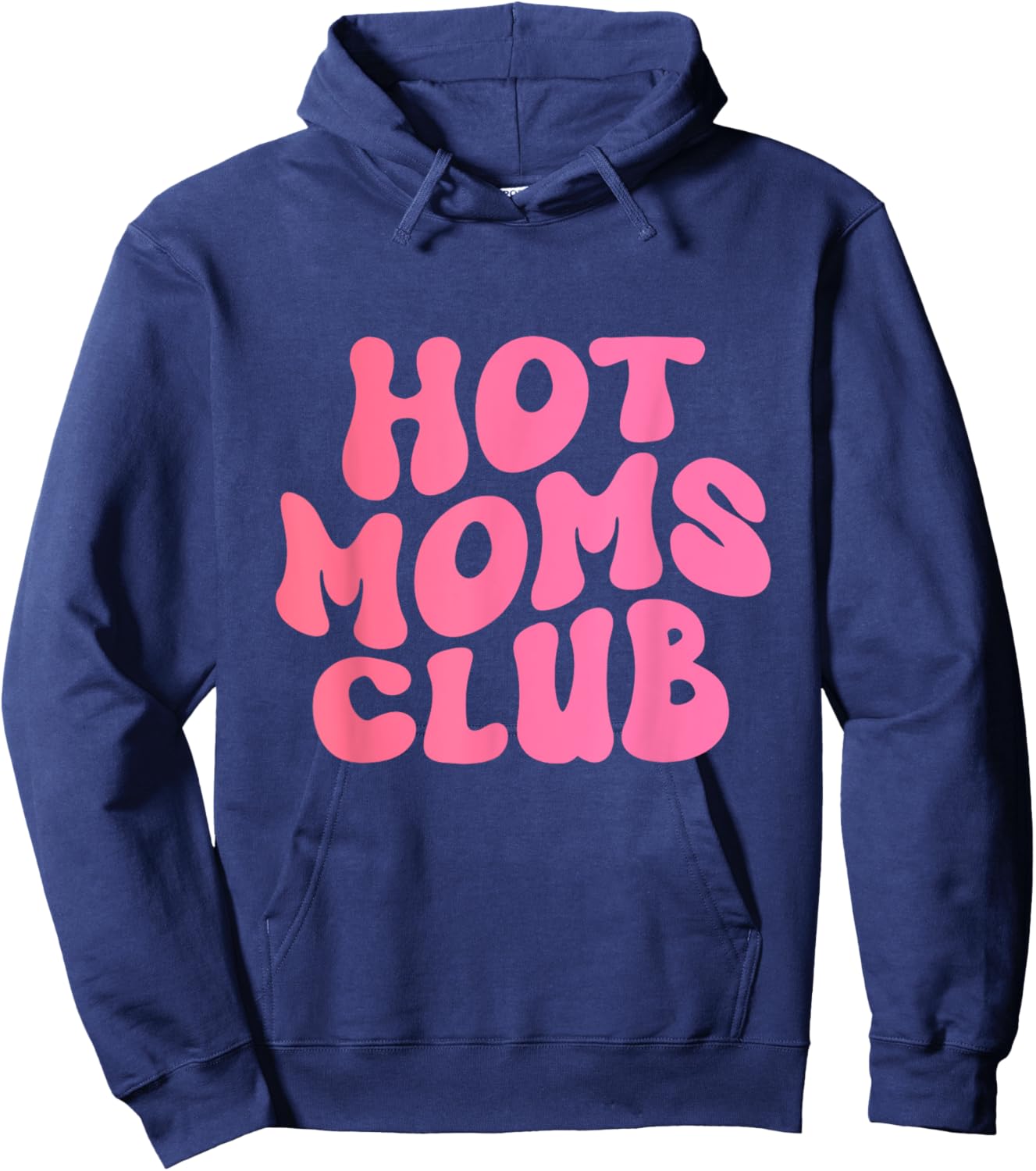 Retro Hot Mom Club Groovy Hoodie - Hoodie | Navy