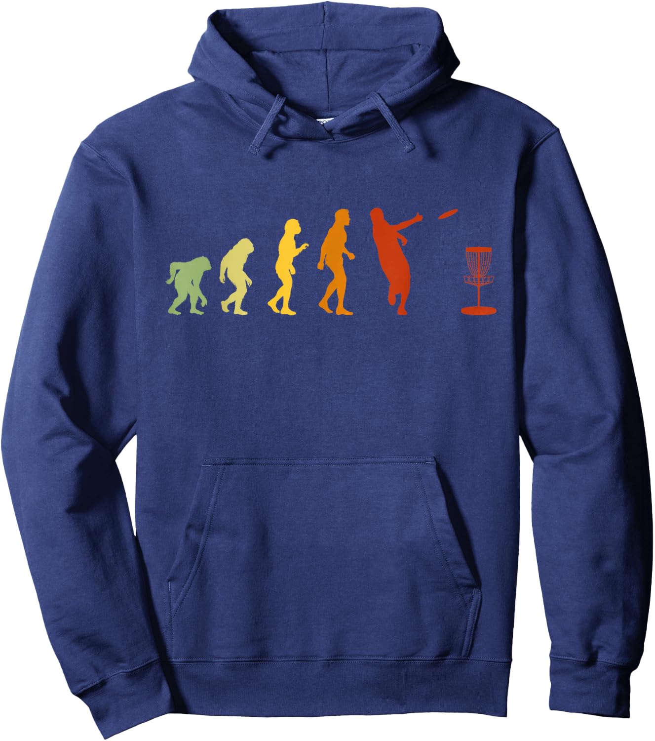 Disc Golf Evolution, Funny Frolf Golf Basket Hoodie - Hoodie | Navy