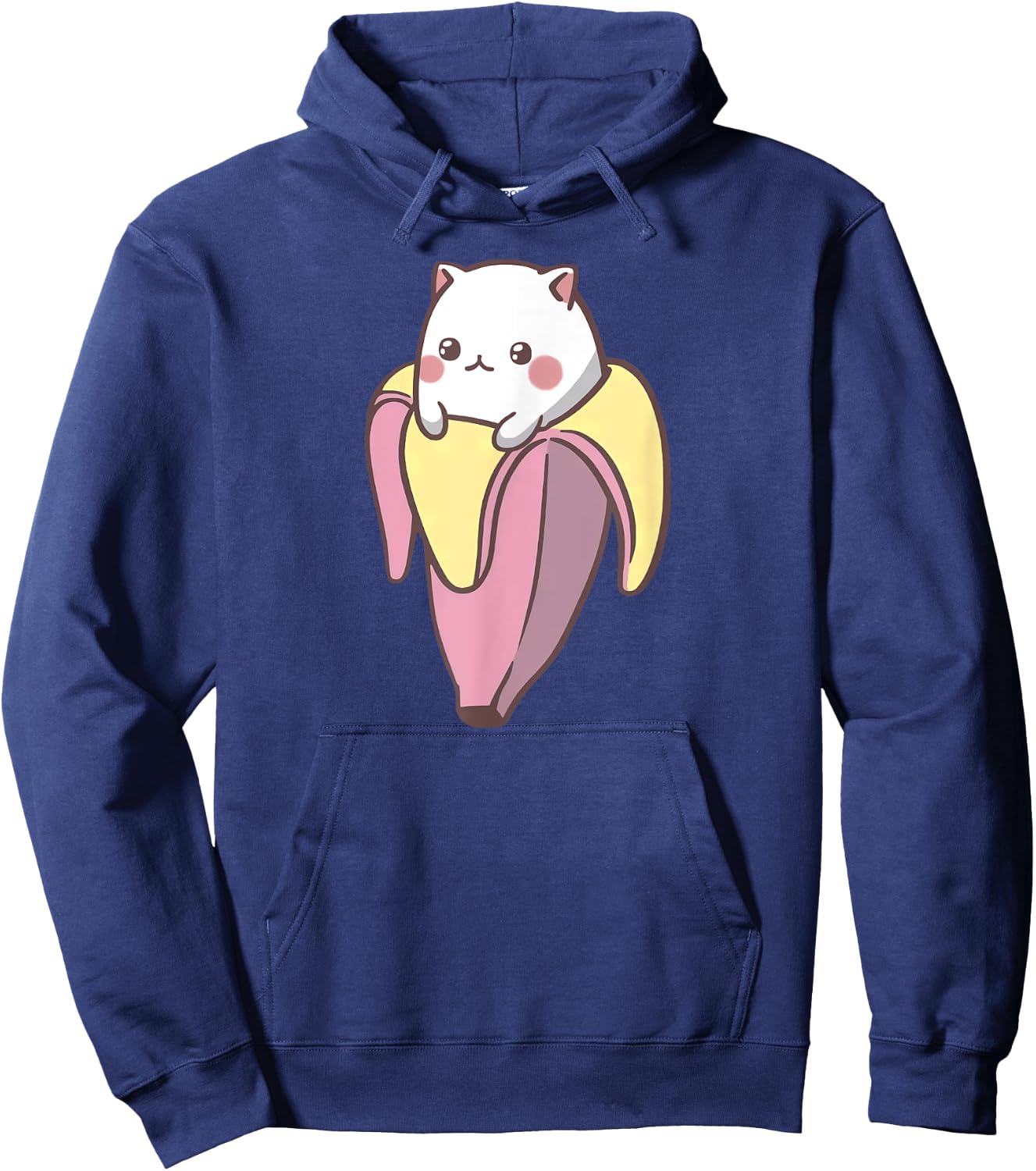 Banana Cat Funny Kawaii Bananya Gift Bday Hoodie - Hoodie | Navy