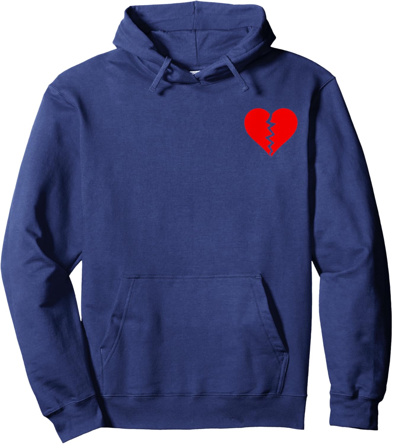 Broken Heart Heartbreak Heartbroken Break Hoodie - Hoodie | Navy
