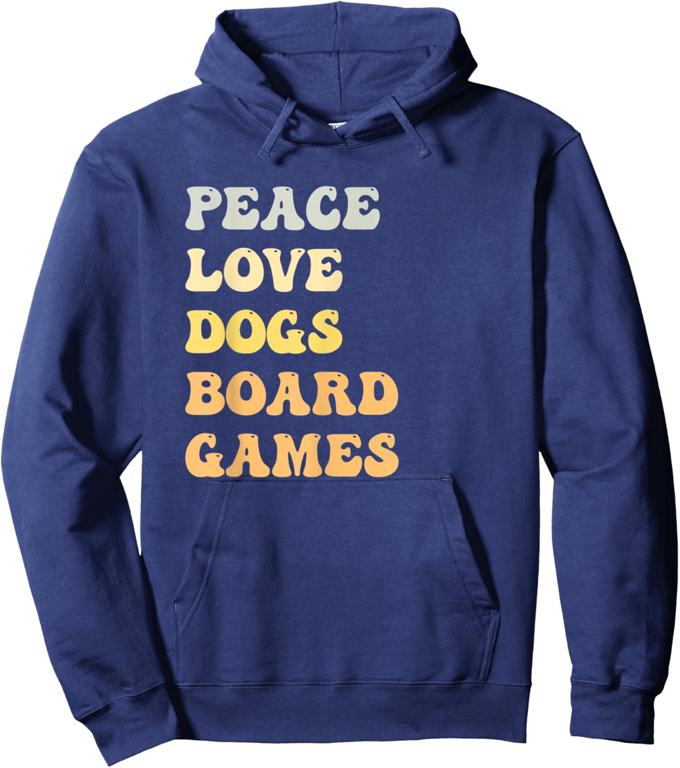Peace Love Dogs Board Games Funny Retro Hoodie - Hoodie | Navy