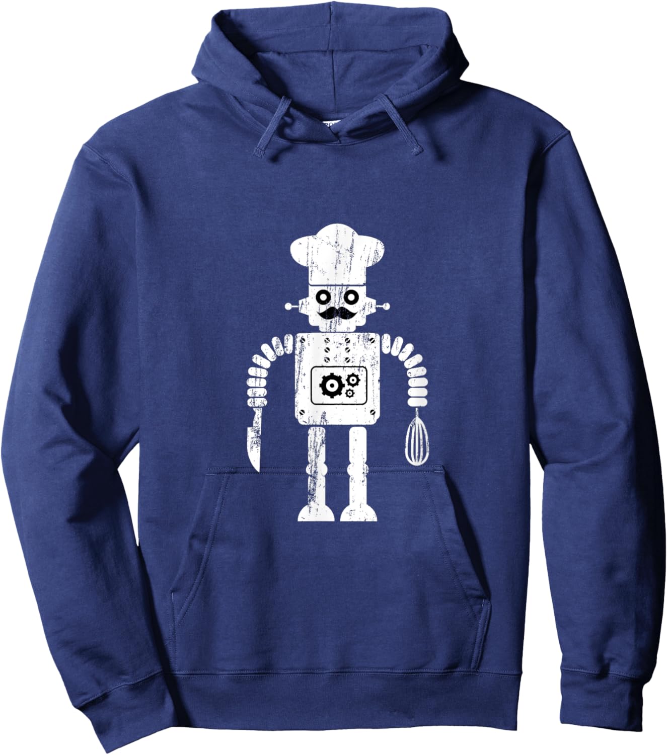 Toy Robot Distressed Italian Chef Kitchen Cook Hoodie - Hoodie | Navy