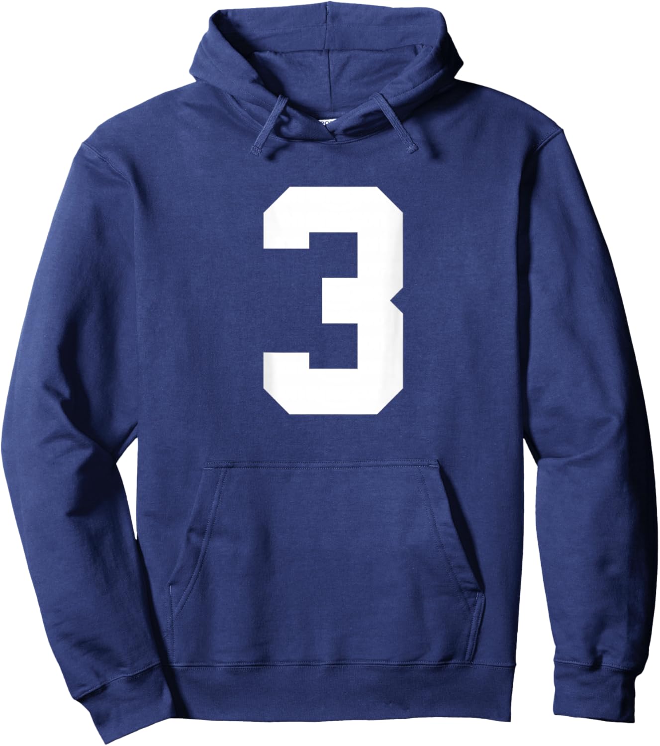 Number 3 (on Back) Sports Team Jersey Hoodie - Hoodie | Navy