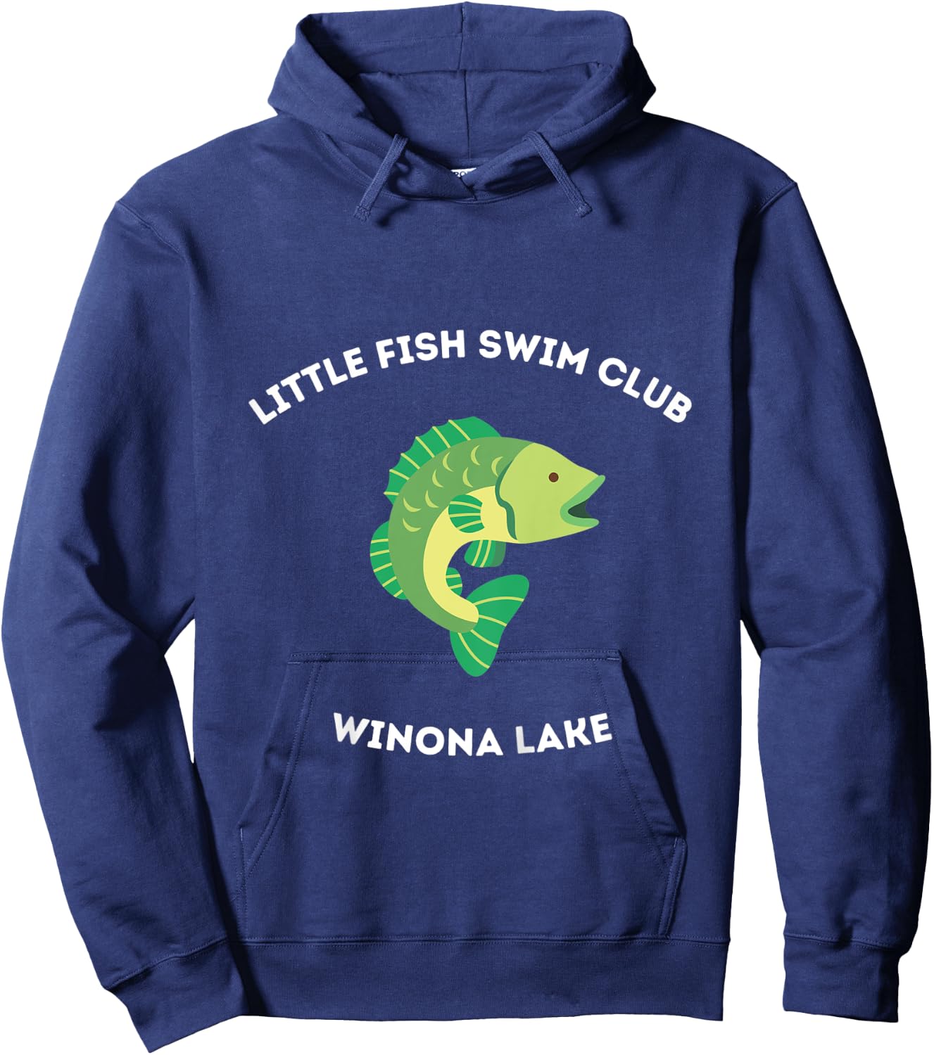 Kids Winona Lake, Indiana - Little Fish Cute Hoodie - Hoodie | Navy