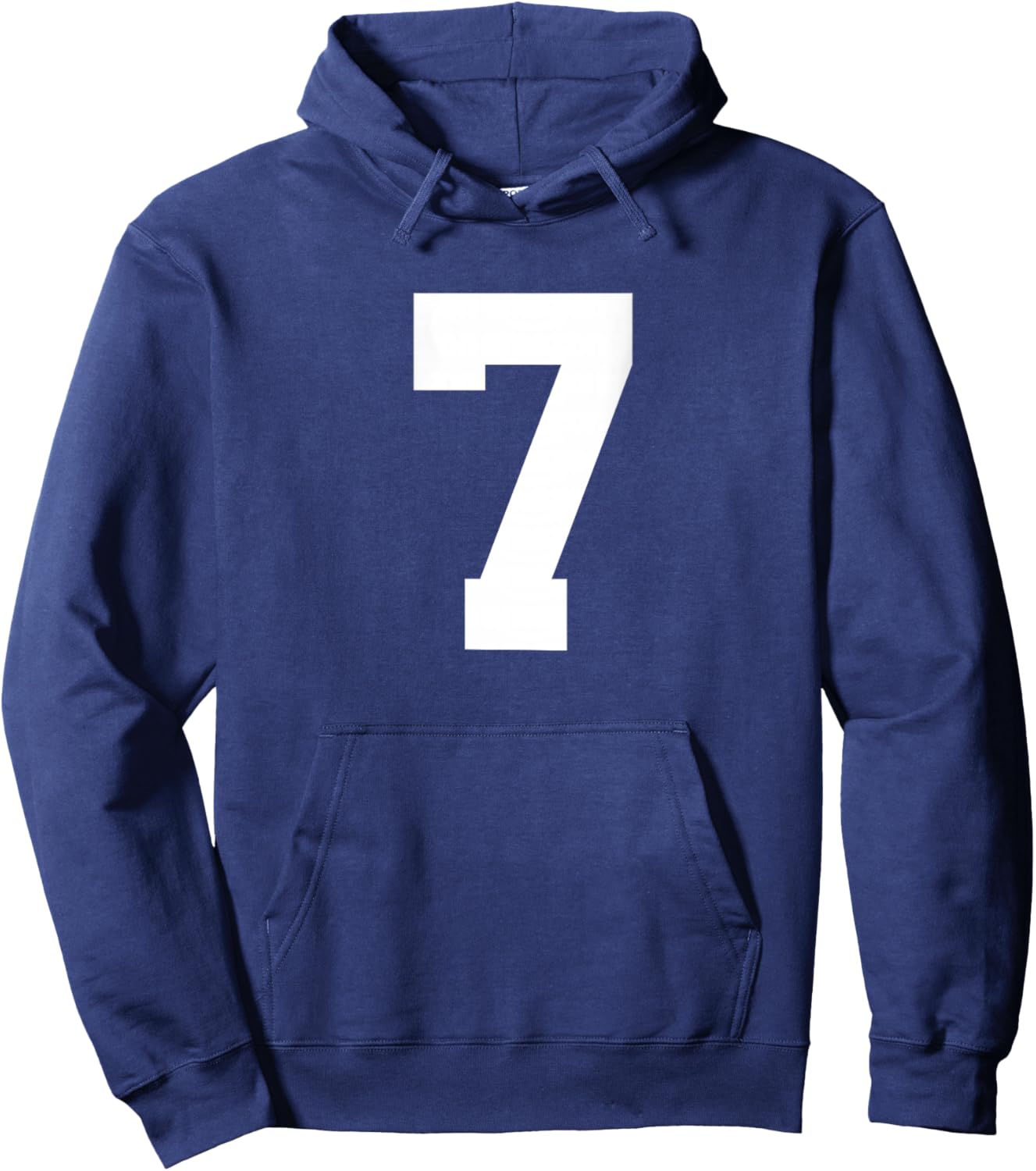 Number 7 (on Back) Sports Team Jersey Number Hoodie - Hoodie | Navy