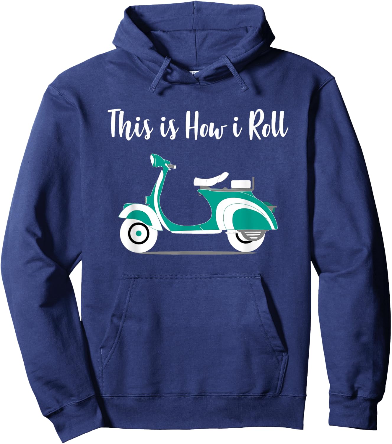 This is How I Roll Vintage Scooter Moped Hoodie - Hoodie | Navy