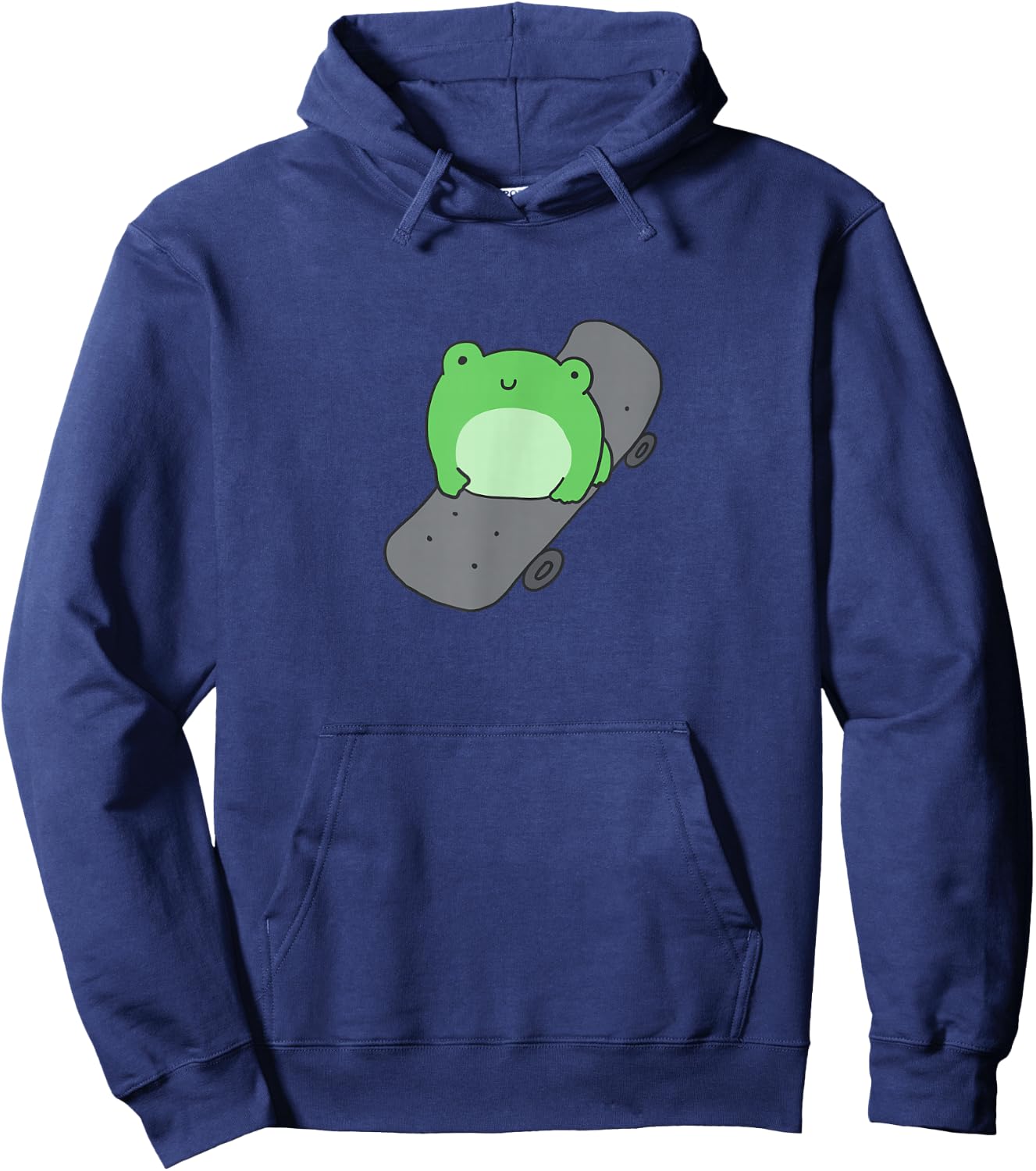 Cute Frog and Skateboard Kawaii Aesthetic Frog Hoodie - Hoodie | Navy