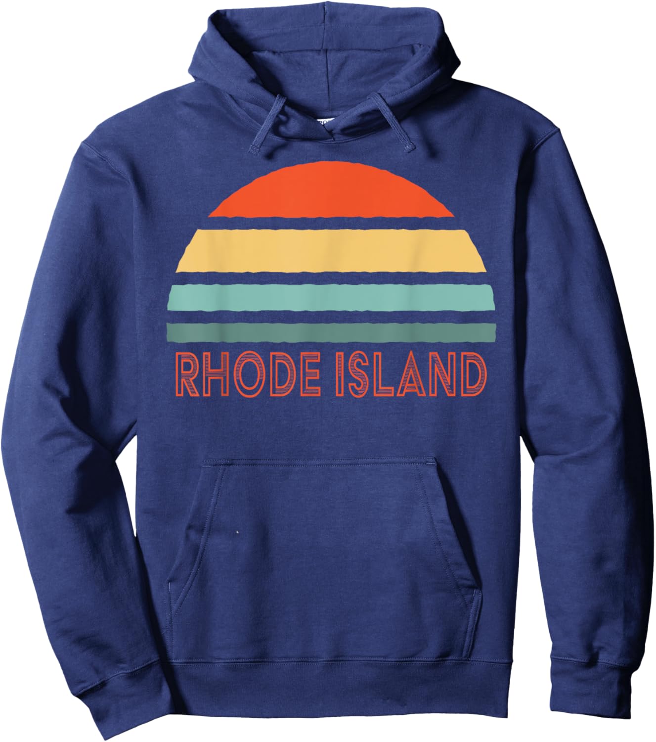 Retro Rhode Island Hoodie - Hoodie | Navy