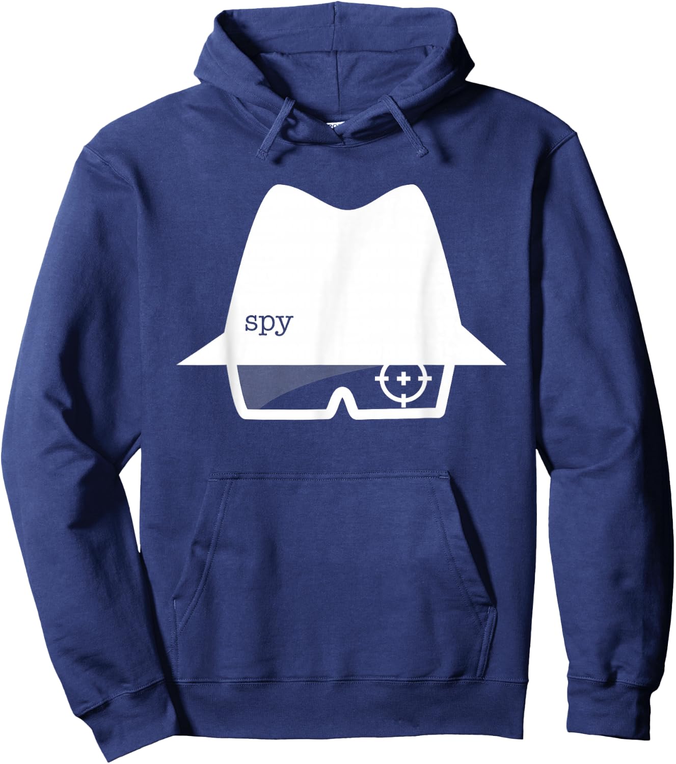 Spy Hat and Glasses Graphic Hoodie - Hoodie | Navy
