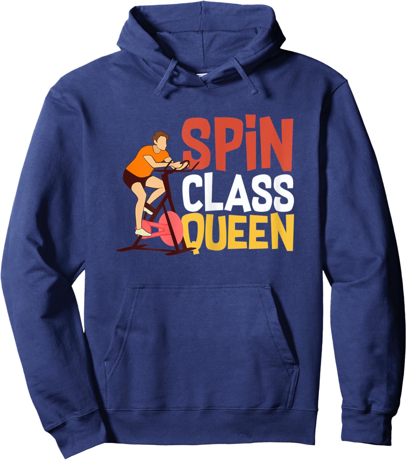 Spinning Wheel Workout Bike Fitness Exercise Hoodie - Hoodie | Navy