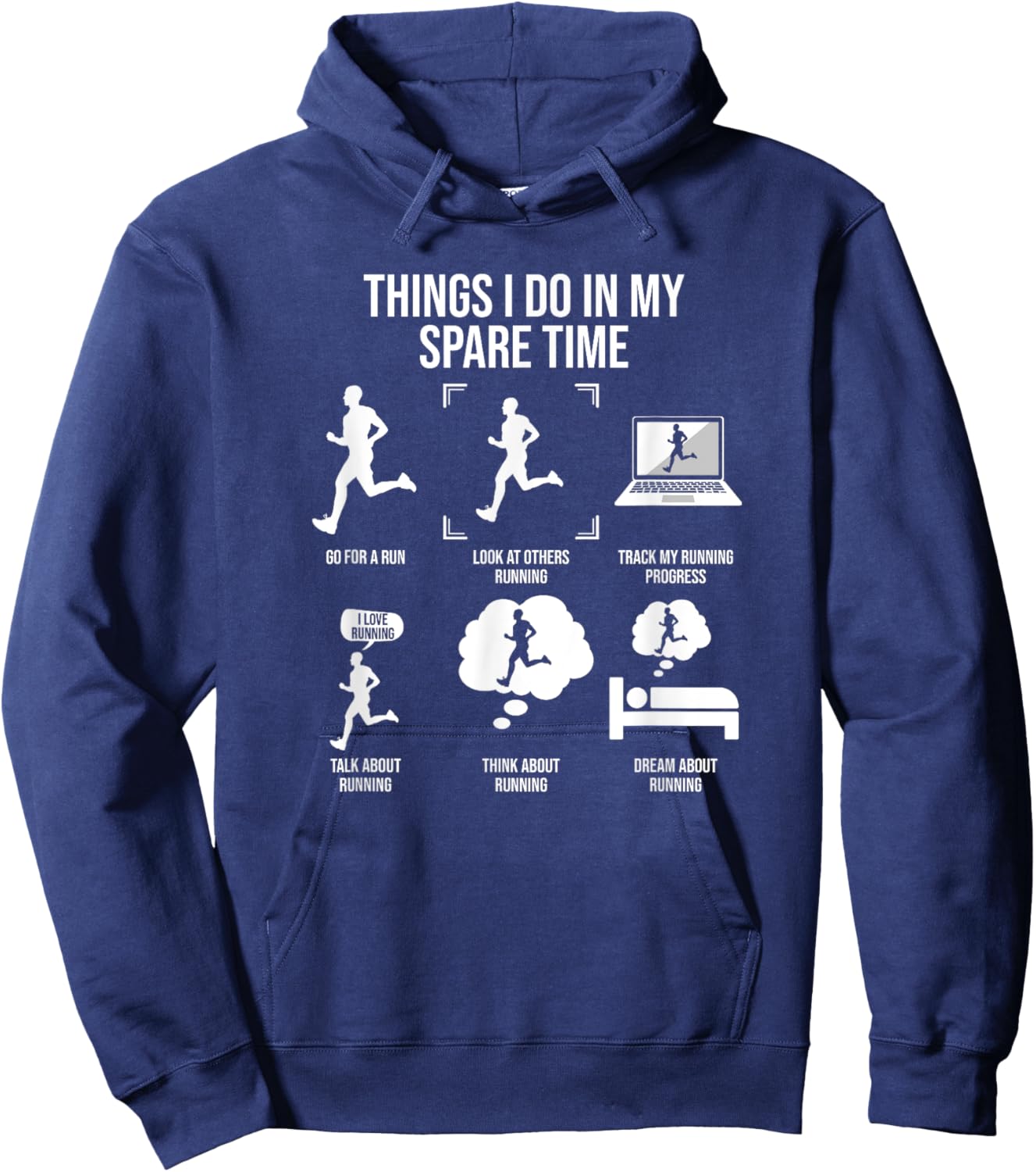 Things I Do In My Spare Time, Male Runner Hoodie - Hoodie | Navy