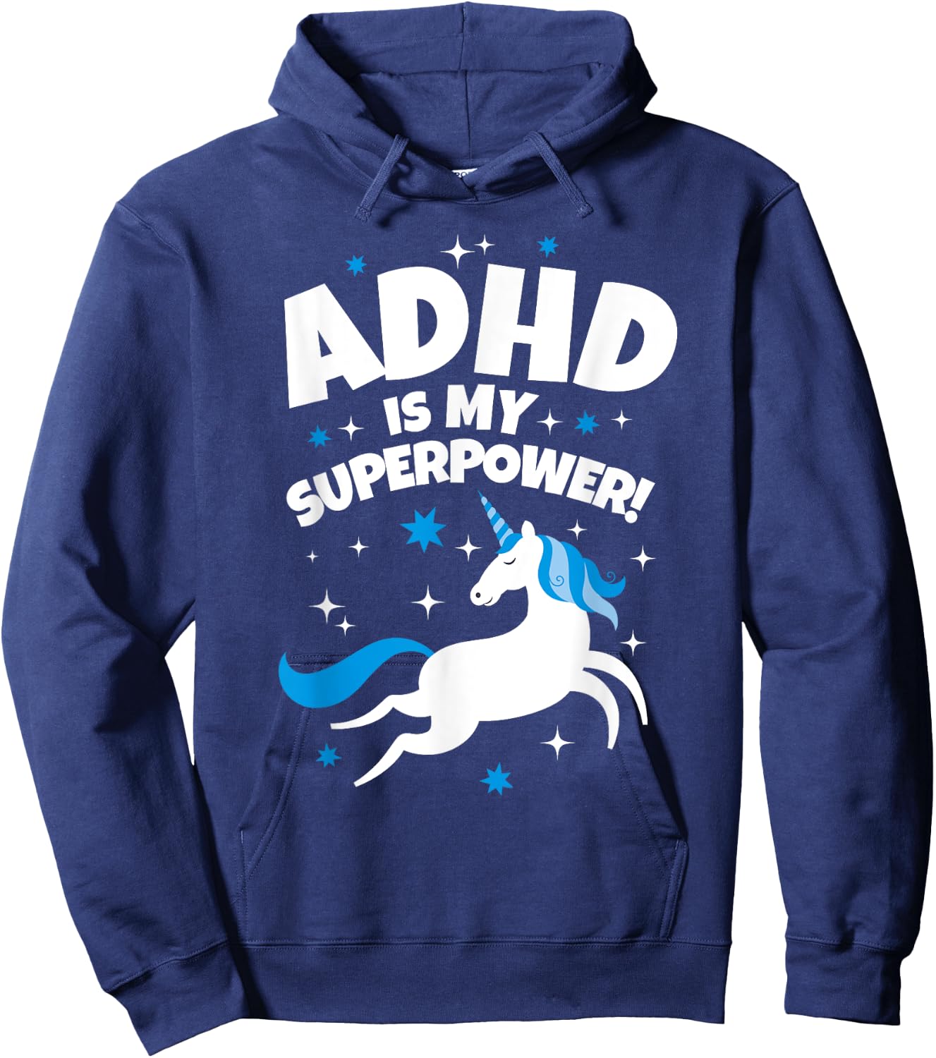 ADHD is My Superpower Funny Unicorn Hoodie - Hoodie | Navy