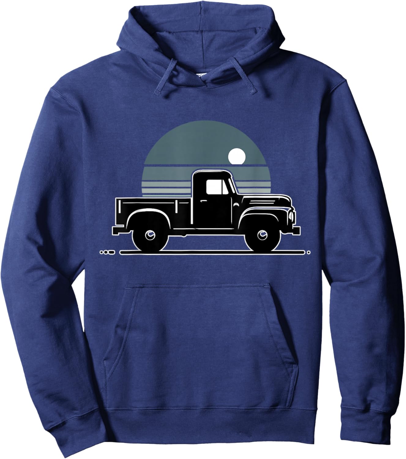 Vintage Truck Classic Pickup Silhouette Hoodie - Hoodie | Navy