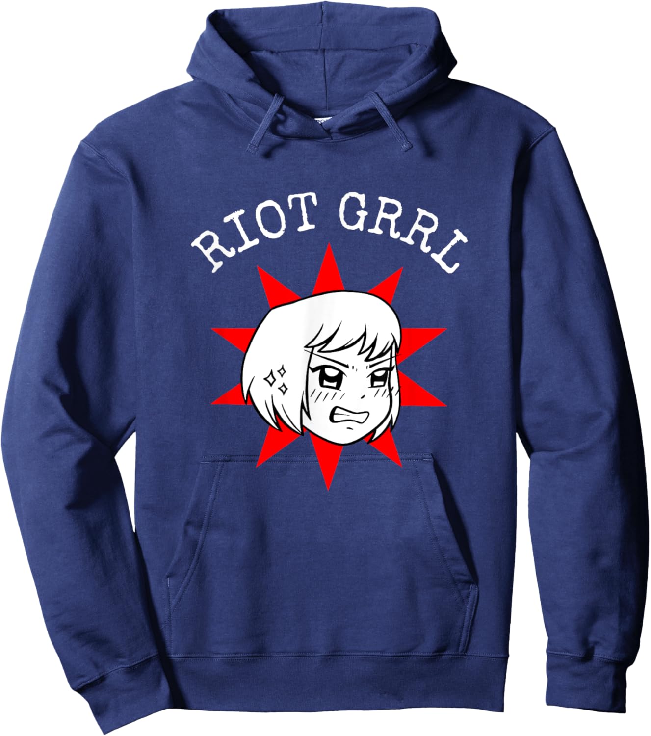 Riot Grrl Star Punk Girl Hoodie - Hoodie | Navy