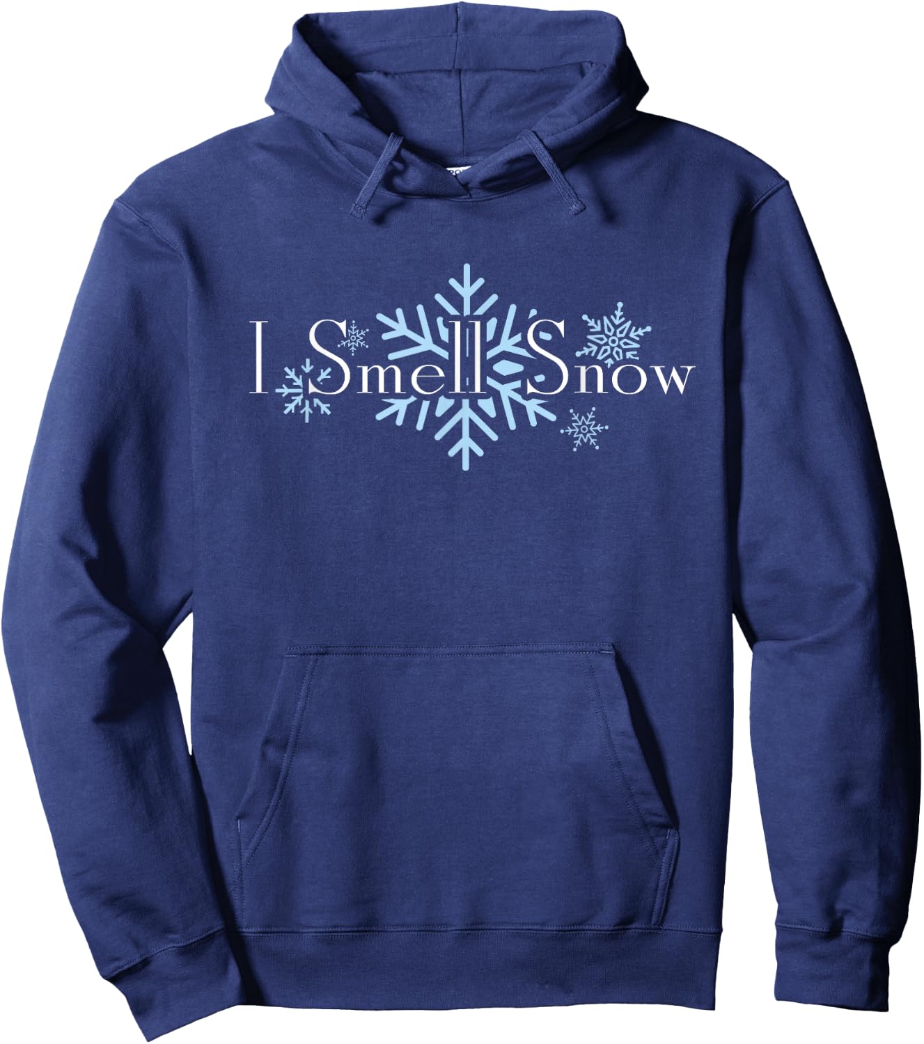 I Smell Snow Winter Christmas Holiday Snowflake Hoodie - Hoodie | Navy