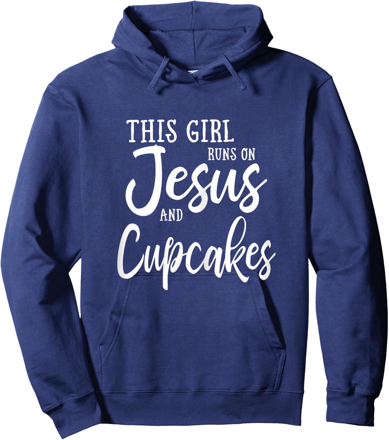 This Girl Runs On Jesus And Cupcakes Gift Hoodie - Hoodie | Navy