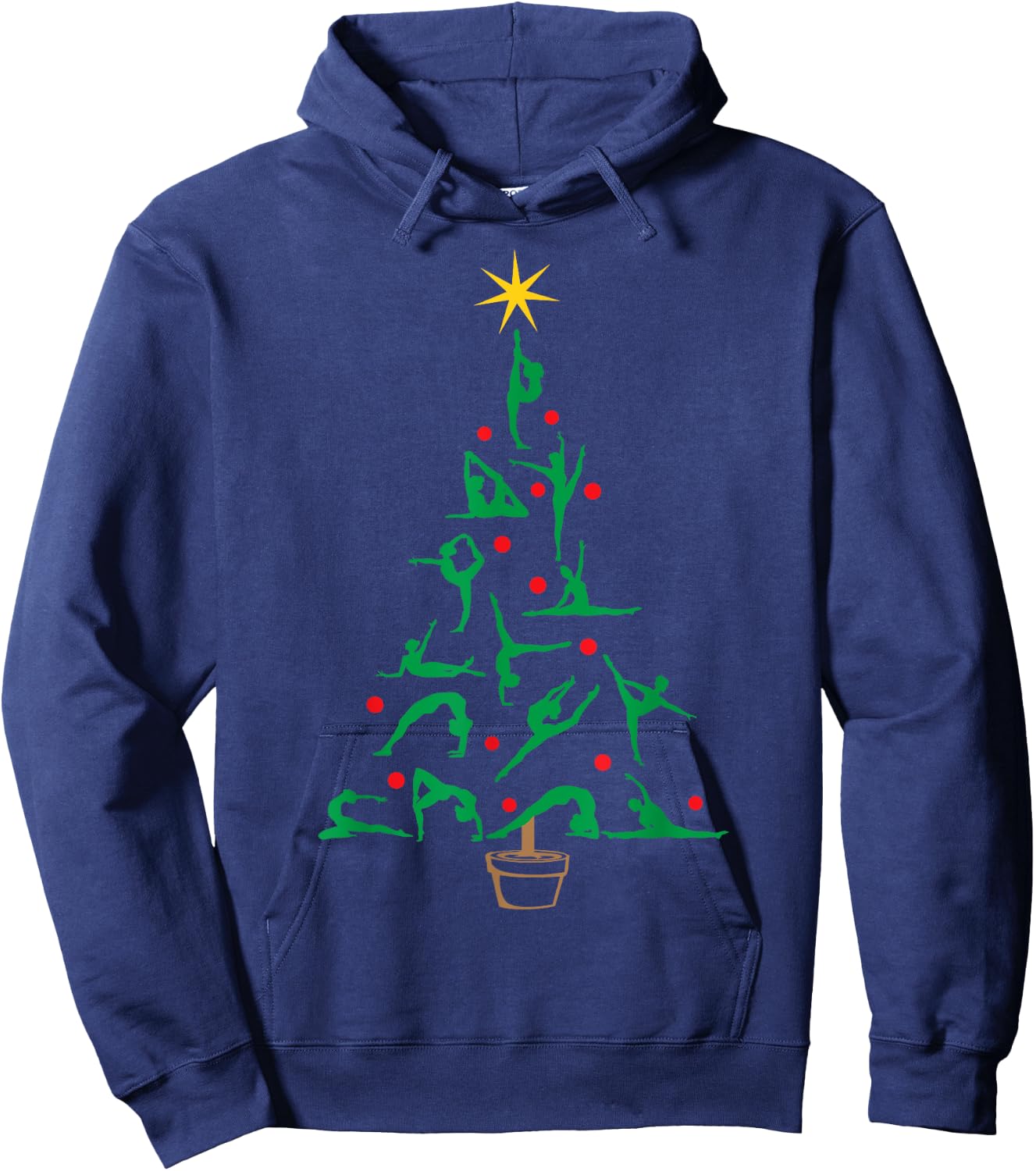 Xmas Gymnastics Yoga Christmas Tree Hoodie - Hoodie | Navy
