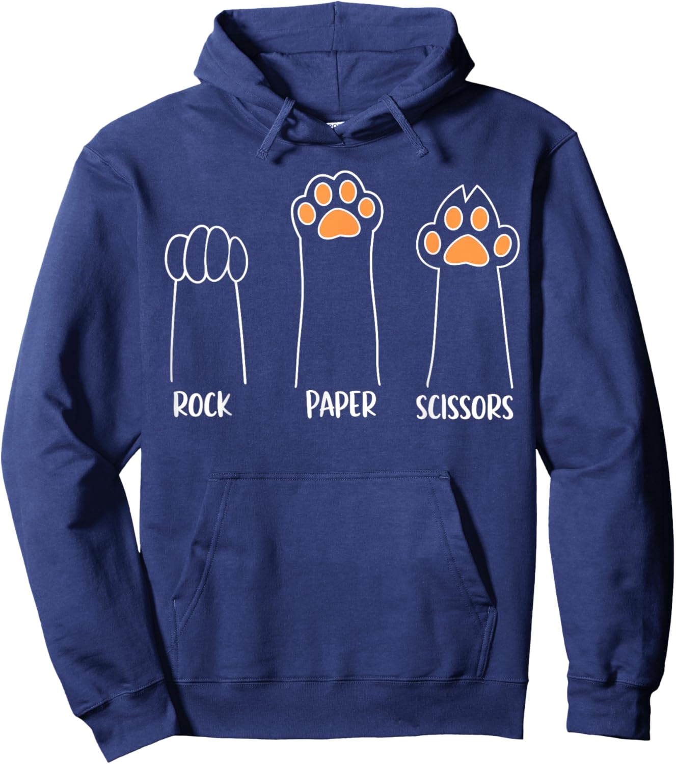 Cat Paw Hand Game Funny Black Small Hoodie - Hoodie | Navy