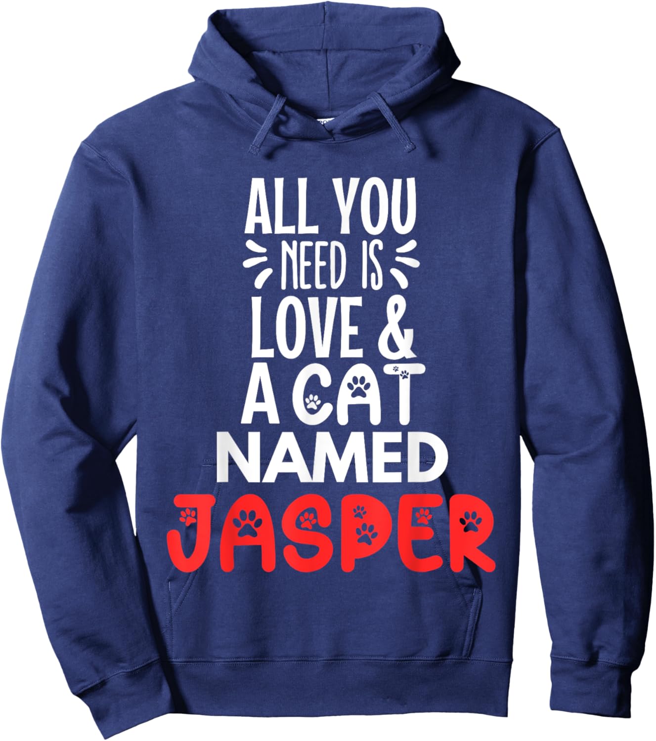 Cat Name Jasper Design - All You Need is Love! Hoodie - Hoodie | Navy