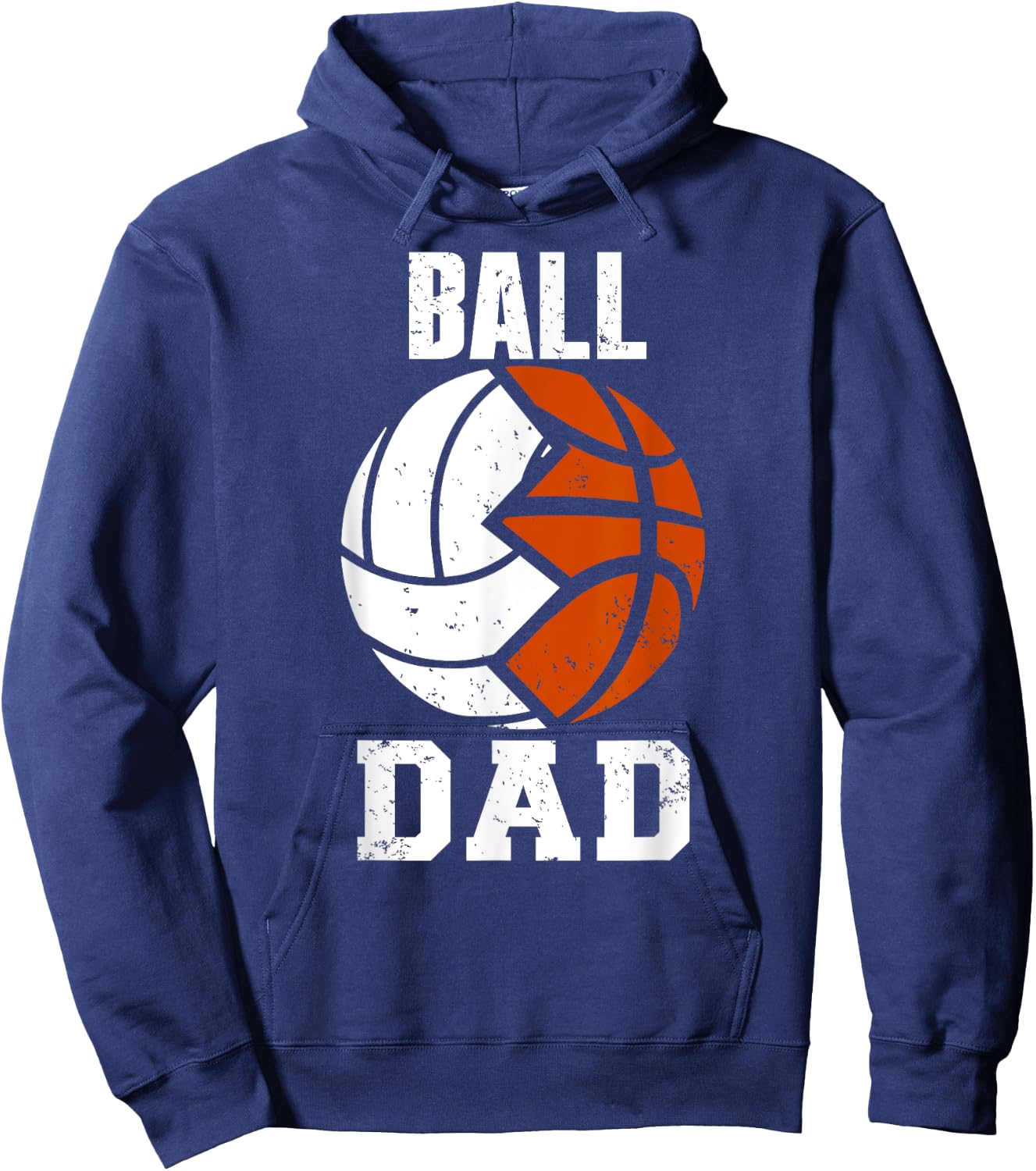 Ball Dad Funny Volleyball Basketball Dad Hoodie - Hoodie | Navy