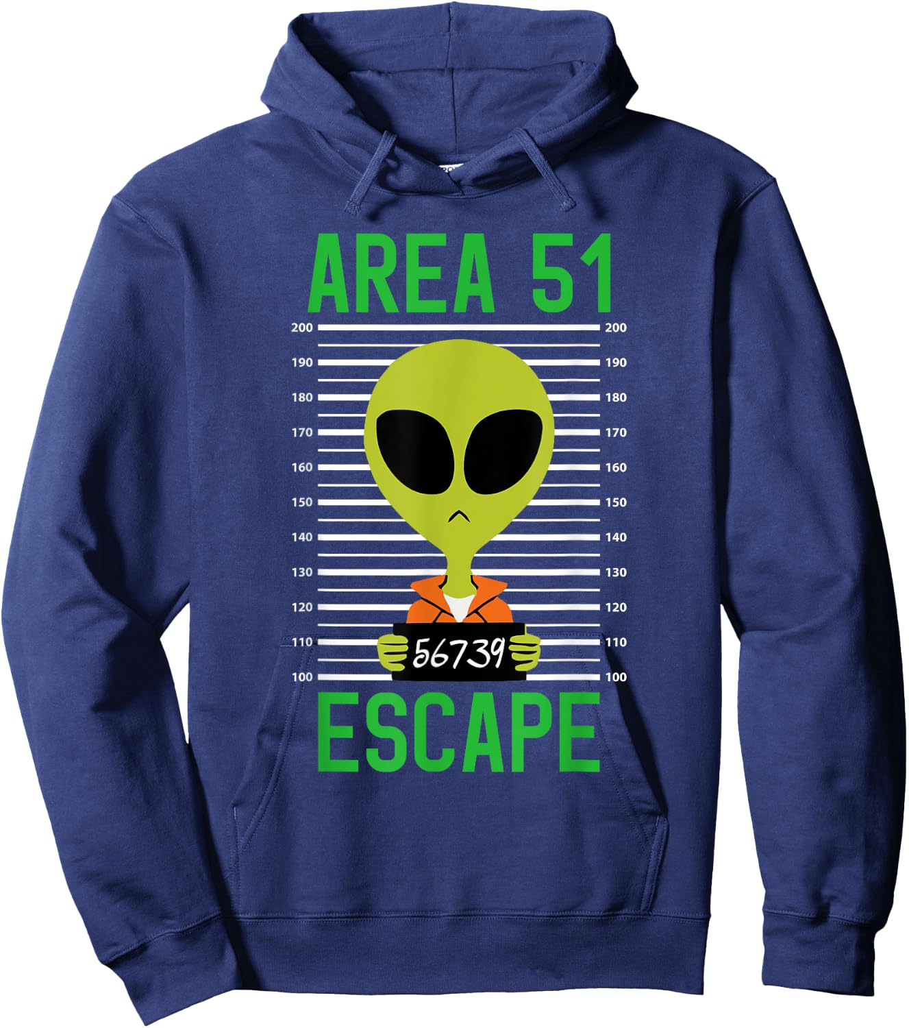 Storm Area 51 Funny Alien Escape Men Women UFO Hoodie - Hoodie | Navy