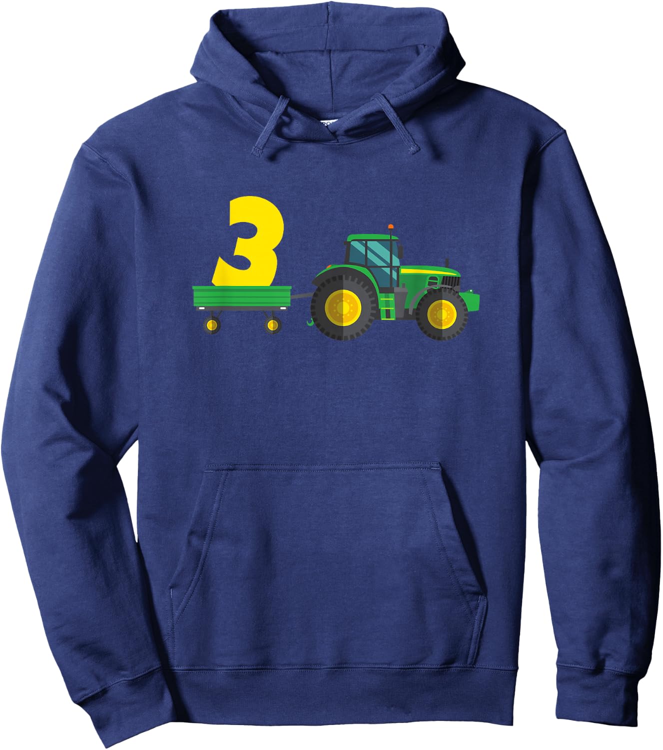 Kids Farm 3 years old 3rd birthday tractor Hoodie - Hoodie | Navy