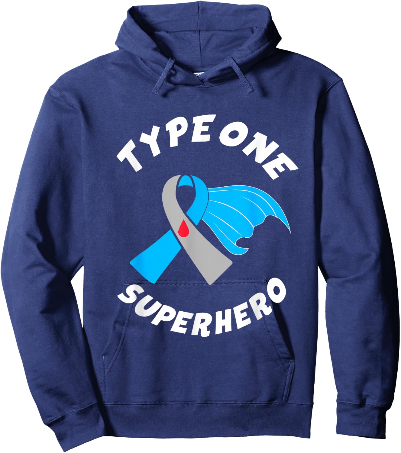 Type One Superhero Type 1 Diabetes Awareness Hoodie - Hoodie | Navy