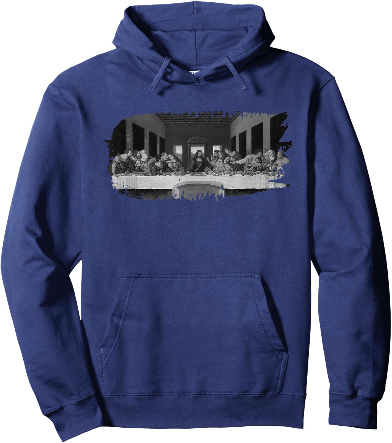 Last Supper Grunge by Leonardo daVinci Hoodie - Hoodie | Navy
