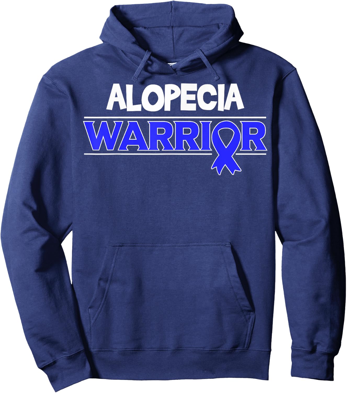 Alopecia Warrior Hair Loss Awareness Ribbon Hoodie - Hoodie | Navy