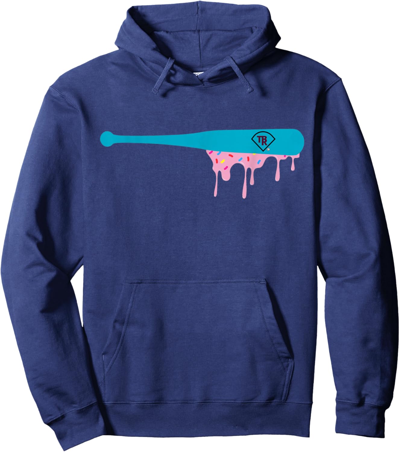 Baseball Bat with Sprinkles Drip Hoodie - Hoodie | Navy