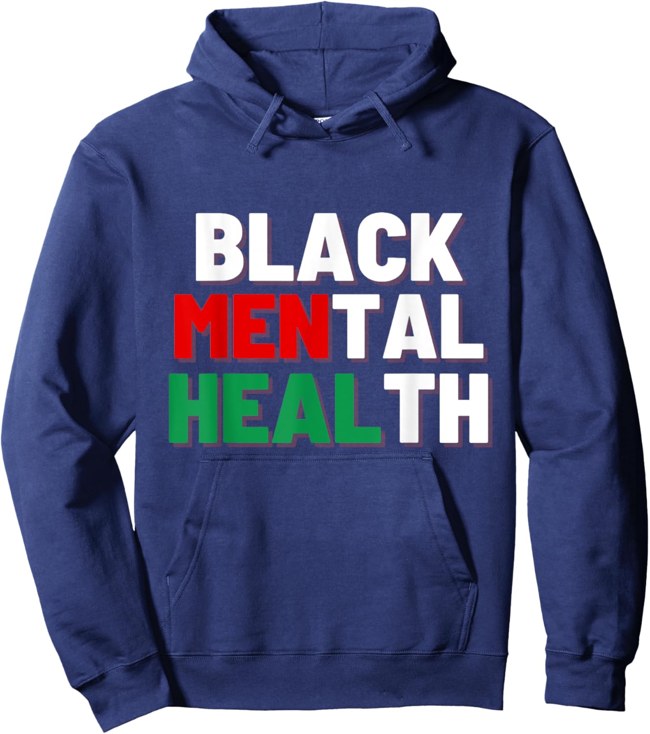 Black Mental Health Matters Hoodie - Hoodie | Navy