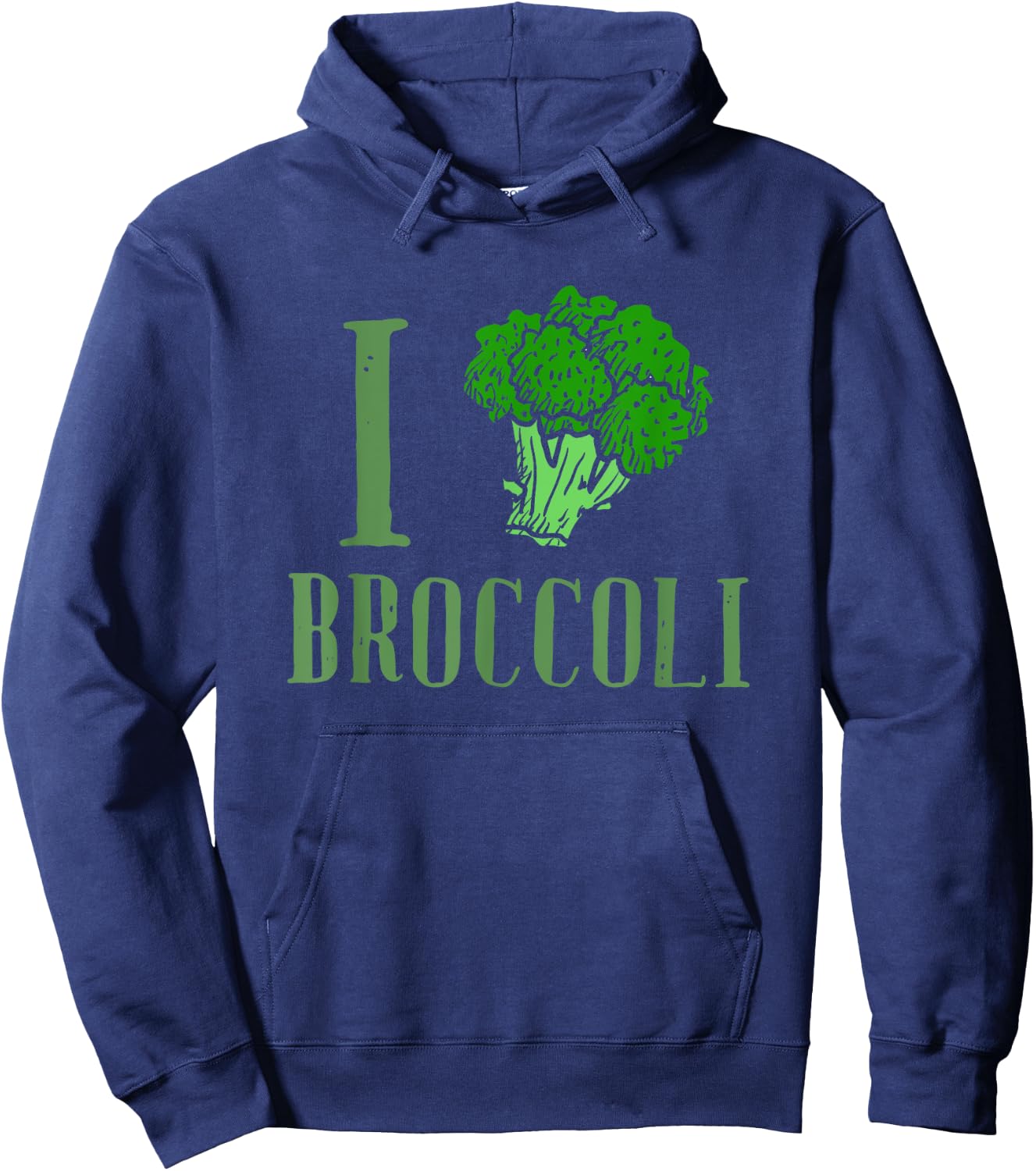 I Love Broccoli Vegan Veggie Lover Hoodie - Hoodie | Navy