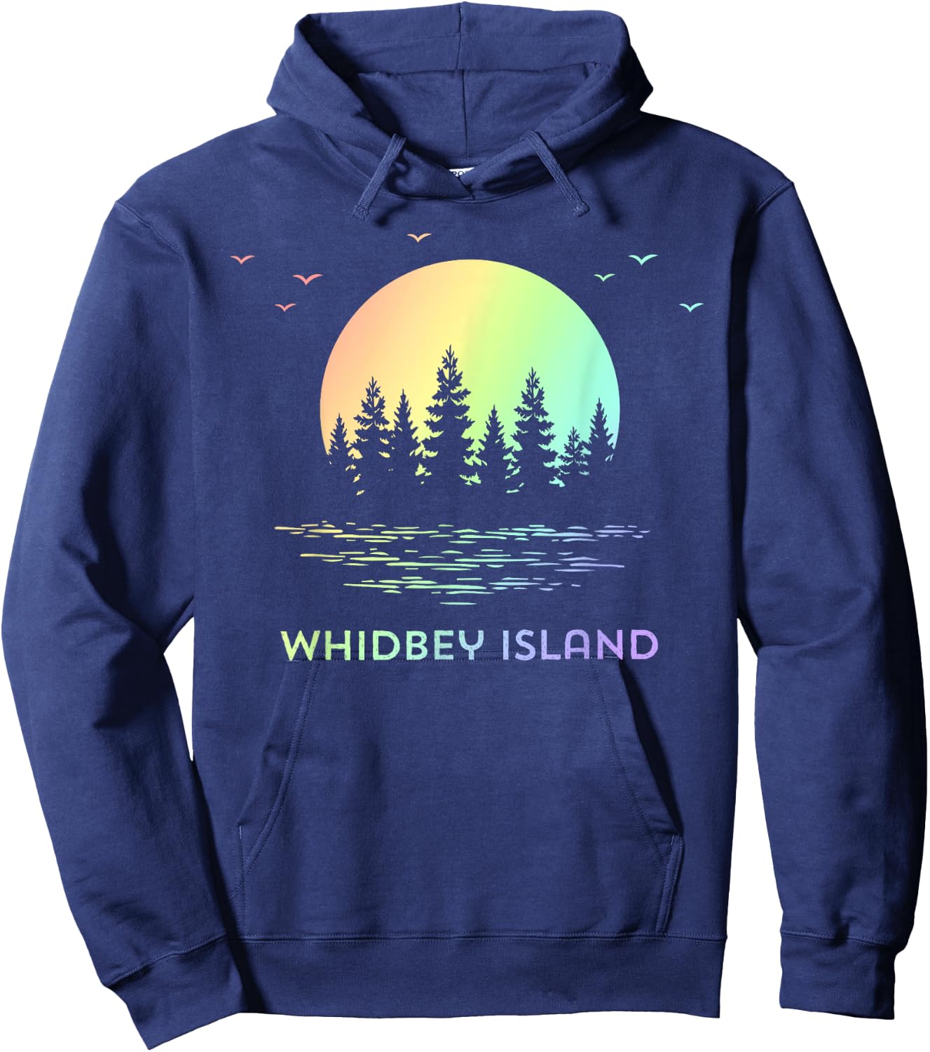 Whidbey Island Washington Sunset Design Nature Hoodie - Hoodie | Navy