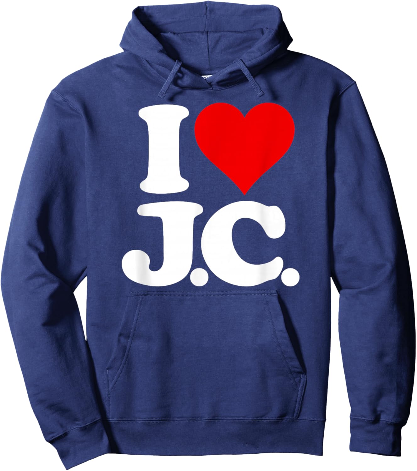 I Love Heart J.c. Jc J C Initials Name on a Hoodie - Hoodie | Navy