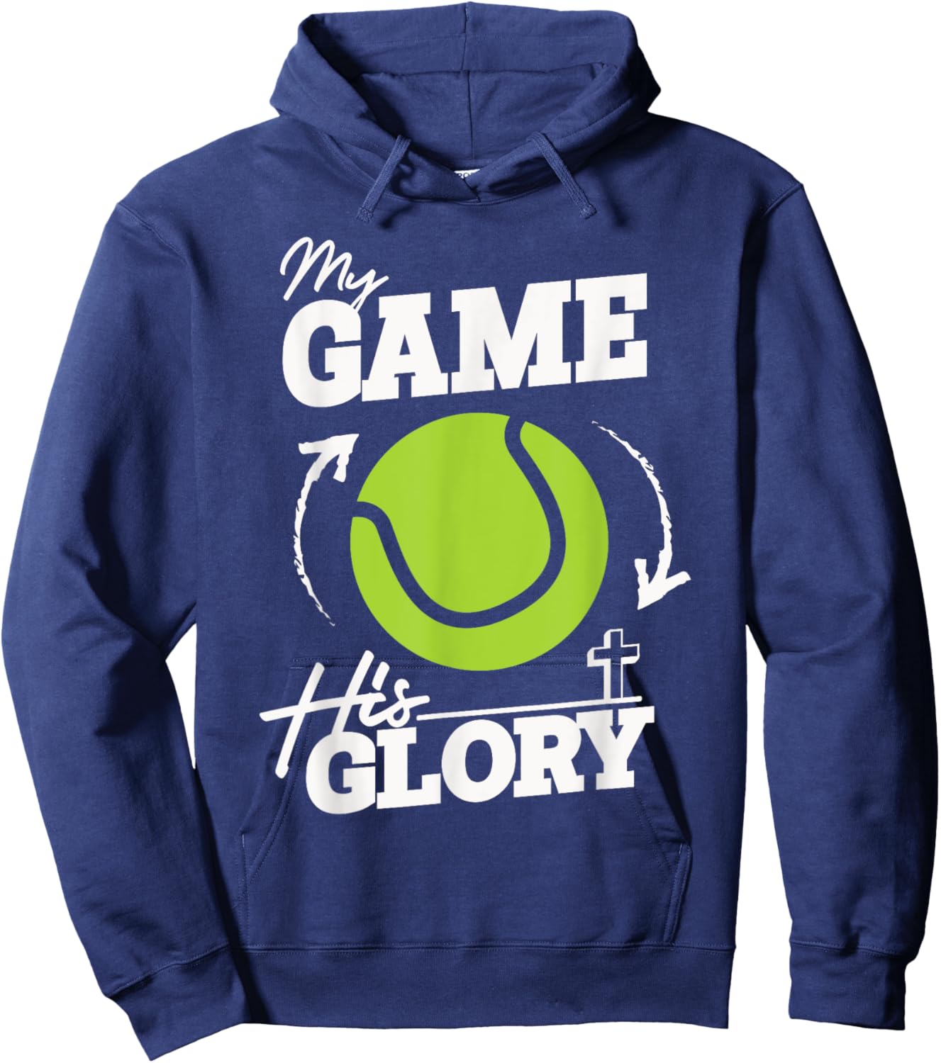 My Game His Glory - Teen Boy Christian Tennis Hoodie - Hoodie | Navy
