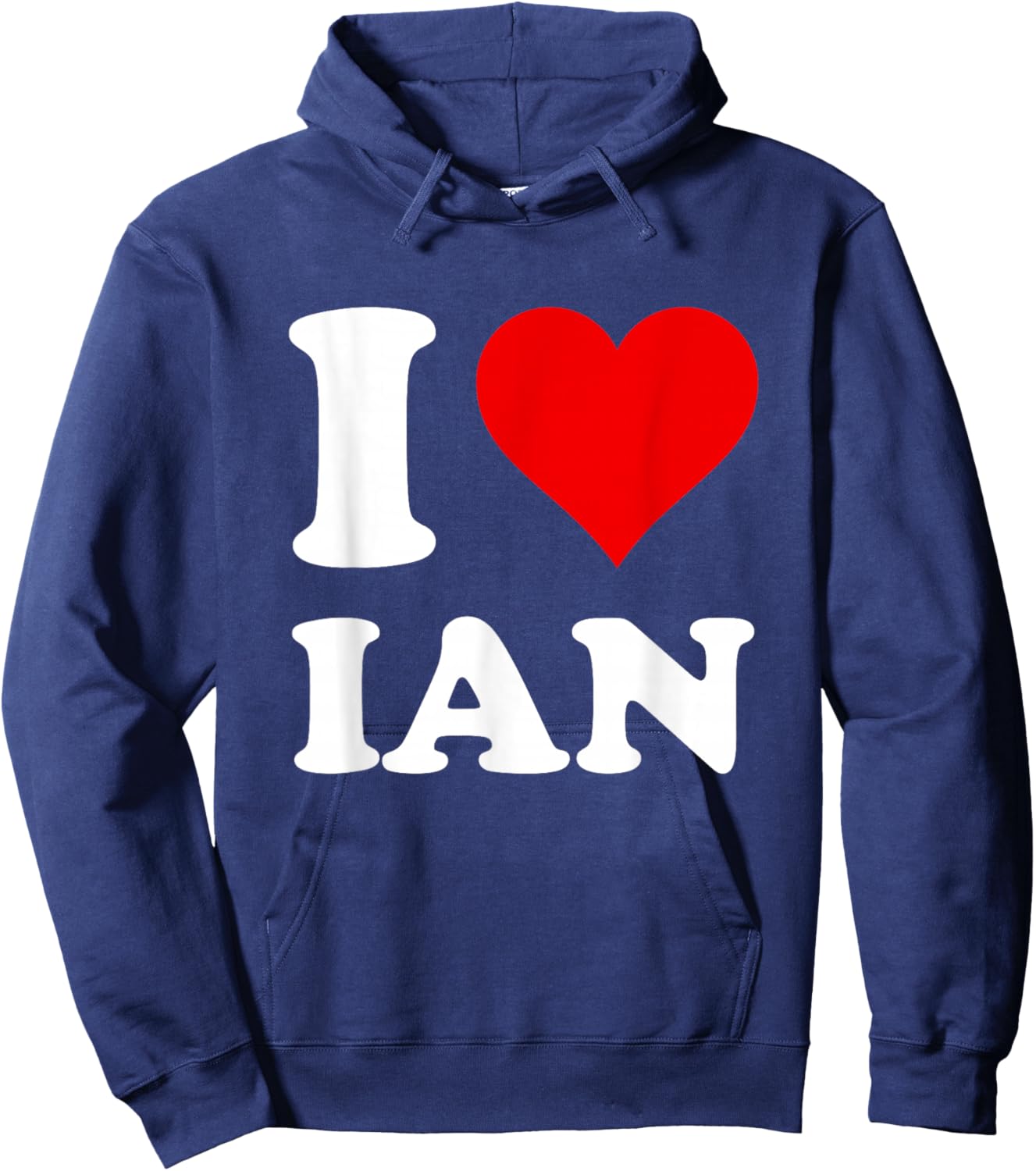 Red Heart I Love Ian Hoodie - Hoodie | Navy